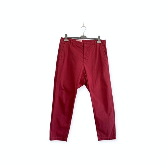Nili Lotan Paris Drop Crotch Cropped Pants, ‎ Size 10, Red - Picture 1 of 12